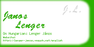 janos lenger business card